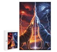 1000 PCS Rompecabezas para Adultos Elemental Wolves Howling at The Sky Rompecabezas para Adultos Juegos Familiares Corte De Precisión Cumpleaños Y Navidad 1000 PCS
