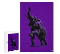 1000 PCS Rompecabezas para Adultos Elephant Silhouette - Majestic Strength on Purple Rompecabezas para Adultos Juego De Ingenio Pero Divertido Y Humorístico Actividades Divertidas En Casa, 1000 PCS