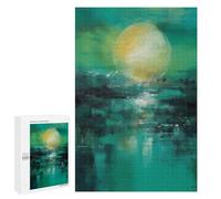 1000 PCS Rompecabezas para Adultos Emerald Horizon - Abstract Sun and Water Reflection Rompecabezas para Adultos Juguetes De Bricolaje Decoración del Hogar Difíciles Y Desafiantes 1000 PCS