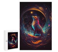 1000 PCS Rompecabezas para Adultos Enchanted Fox Gazing at The Moon Rompecabezas para Adultos Juguetes Antiestrés Una Obra De Arte Difícil Y Desafiante 1000 PCS