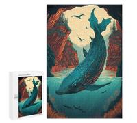 1000 PCS Rompecabezas para Adultos Enchanted Kingdom Whale Rompecabezas para Adultos Juguete Decoración De Pared Arte De Pared Desafiante De Completar 1000 PCS