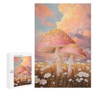 1000 PCS Rompecabezas para Adultos Enchanted Mushroom Field Sunset -1 Rompecabezas para Adolescentes: Mejora La Memoria. Cada Pieza Es Única: Juguetes Educativos De Aprendizaje 1000 PCS
