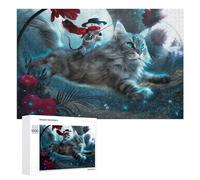 1000 PCS Rompecabezas para Adultos Fantasy Cat with Mouse Companion Rompecabezas para Adultos Juegos De Relajación Regalo De Cumpleaños Cumpleaños Y Navidad 1000 PCS