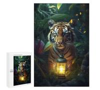 1000 PCS Rompecabezas para Adultos Fantasy Lamp Tiger Cub Rompecabezas para Adultos Juego De Ingenio Pero Divertidos Y Regalos Humorísticos para Amigos Y Familiares 1000 PCS
