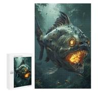 1000 PCS Rompecabezas para Adultos Fantasy Piranha Glowing Rompecabezas para Adultos Juego De Ingenio Pero Divertidos Y Regalos Humorísticos para Amigos Y Familiares 1000 PCS