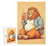 1000 PCS Rompecabezas para Adultos Fat Lion Animal Art Rompecabezas para Adultos Juego Práctico Corte De Precisión Interacción Entre Padres E Hijos 1000 PCS