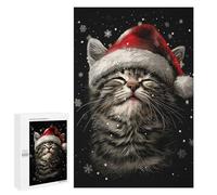 1000 PCS Rompecabezas para Adultos Festive Cat Christmas Rompecabezas para Adultos Juguete Decoración De Pared Mejora Los Recuerdos Regalos para Amigos Y Familiares 1000 PCS