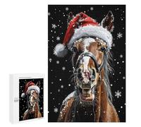 1000 PCS Rompecabezas para Adultos Festive Horse Christmas Rompecabezas para Adultos Juguete Decoración De Pared Mejora Los Recuerdos Regalos para Amigos Y Familiares 1000 PCS