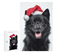 1000 PCS Rompecabezas para Adultos Festive Schipperke Dog with Santa Hat Rompecabezas para Adultos Juegos Relajantes Corte De Precisión Cumpleaños Y Navidad 1000 PCS