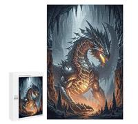 1000 PCS Rompecabezas para Adultos Fiery Dragon in Cave Rompecabezas para Adultos Juguete Decoración De Pared Mejorar La Memoria Regalos para Amigos Y Familiares 1000 PCS