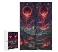 1000 PCS Rompecabezas para Adultos Fiery Landscape with Celestial Rings Rompecabezas para Adultos Juegos Familiares Regalos para Mujeres Interacción Entre Padres E Hijos 1000 PCS