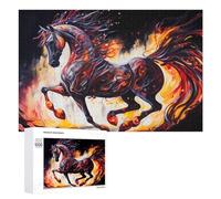 1000 PCS Rompecabezas para Adultos Flaming Horse in Motion Rompecabezas para Adultos Juguetes Antiestrés Decoración del Hogar Cumpleaños Y Navidad 1000 PCS