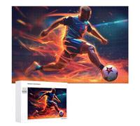 1000 PCS Rompecabezas para Adultos Flaming Soccer Star in Action Rompecabezas para Adultos Juguete Decoración De Pared Pero Divertido Y Humorístico Desafiante De Completar 1000 PCS