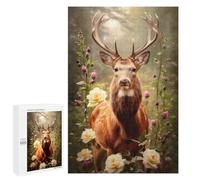 1000 PCS Rompecabezas para Adultos Floral Deer Majesty Rompecabezas para Adultos Juegos Relajantes Corte De Precisión Cumpleaños Y Navidad 1000 PCS