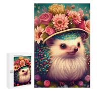 1000 PCS Rompecabezas para Adultos Floral Hedgehog Portrait Rompecabezas para Adultos Juguete Decoración De Pared Pero Divertido Y Humorístico Desafiante De Completar 1000 PCS