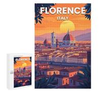 1000 PCS Rompecabezas para Adultos Florence Sunset Cityscape Rompecabezas para Adultos Juego De Ingenio Pero Divertido Y Humorístico Actividades Divertidas En Casa, 1000 PCS