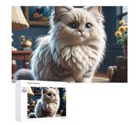 1000 PCS Rompecabezas para Adultos Fluffy Persian Cat Decor Rompecabezas para Adultos Juguete Decoración De Pared Pero Divertido Y Humorístico Desafiante De Completar 1000 PCS