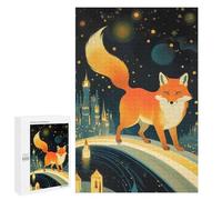 1000 PCS Rompecabezas para Adultos Fox on A Starry Night Rompecabezas para Adultos Juegos Familiares Regalos para Mujeres Interacción Entre Padres E Hijos 1000 PCS