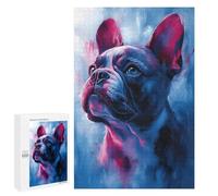 1000 PCS Rompecabezas para Adultos French Bulldog Portrait Rompecabezas para Adultos Juguetes Antiestrés Una Obra De Arte Difícil Y Desafiante 1000 PCS