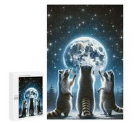 1000 PCS Rompecabezas para Adultos Funny Raccoon Moon Rompecabezas para Adultos Juegos Relajantes Corte De Precisión Cumpleaños Y Navidad 1000 PCS