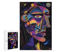 1000 PCS Rompecabezas Para Adultos Futuristic Abstract Vision - Neon Cubist Portrait Rompecabezas Para Adultos Juguete Decoración De Pared Mejora Los Recuerdos Regalos Para Amigos Y Familiares 1000 PC