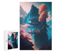 1000 PCS Rompecabezas para Adultos Futuristic Sakura Temple Rompecabezas para Adultos Juegos Divertidos Alivia El Estrés Desafiante De Completar 1000 PCS