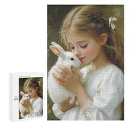 1000 PCS Rompecabezas para Adultos Girl and Rabbit Rompecabezas para Adultos Juguetes Antiestrés Una Obra De Arte Difícil Y Desafiante 1000 PCS