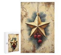 1000 PCS Rompecabezas para Adultos Gold Star Christmas Ornament Rompecabezas para Adultos Juegos De Relajación Regalos para Mujeres Regalos De Cumpleaños 1000 PCS