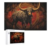 1000 PCS Rompecabezas para Adultos Golden Bull Illustration Rompecabezas para Adultos Juguete Decoración De Pared Pero Divertido Y Humorístico Desafiante De Completar 1000 PCS