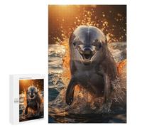 1000 PCS Rompecabezas para Adultos Golden Hour Dolphin Rompecabezas para Adultos Juguete Decoración De Pared Arte De Pared Desafiante De Completar 1000 PCS