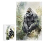 1000 PCS Rompecabezas para Adultos Gorilla Watercolor Painting Rompecabezas para Adultos Juguete Decoración De Pared Decoración del Hogar 1000 PCS