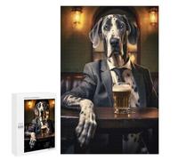1000 PCS Rompecabezas para Adultos Great Dane in The Pub Rompecabezas para Adultos Juegos Relajantes Corte De Precisión Cumpleaños Y Navidad 1000 PCS