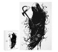 1000 PCS Rompecabezas para Adultos Grim Reaper with Axe Black and White Rompecabezas para Adultos Juegos Divertidos Vacaciones En Casa Matar El Tiempo Regalos De Cumpleaños Y Únicos 1000 PCS