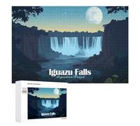 1000 PCS Rompecabezas para Adultos Iguazu Falls at Night Illustration Rompecabezas para Adultos Juego Práctico Carrera De Velocidad De Manos Gran Regalo para Jugar 1000 PCS