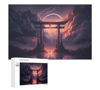 1000 PCS Rompecabezas para Adultos Japanese Torii Gate Lightning Storm-4 Rompecabezas para Adultos Juguetes De Bricolaje Análisis Y Lógica Cumpleaños Y Navidad 1000 PCS