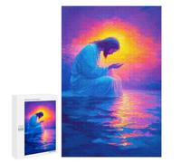 1000 PCS Rompecabezas para Adultos Jesus Praying at Sunset Rompecabezas para Adultos Juguete Decoración De Pared Mejora Los Recuerdos Regalos para Amigos Y Familiares 1000 PCS