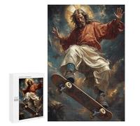 1000 PCS Rompecabezas para Adultos Jesus Skateboarding Rompecabezas para Adultos Juegos Divertidos Vacaciones En Casa Matar El Tiempo Regalos De Cumpleaños Y Únicos 1000 PCS