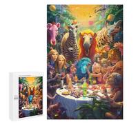 1000 PCS Rompecabezas para Adultos Jungle Dinner Party Rompecabezas para Adultos Juguetes Antiestrés Decoración del Hogar Cumpleaños Y Navidad 1000 PCS