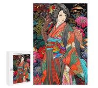 1000 PCS Rompecabezas para Adultos Kimono Woman Japanese Art Rompecabezas para Adultos Juegos Relajantes Corte De Precisión Cumpleaños Y Navidad 1000 PCS