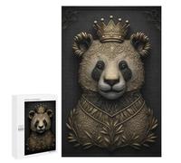 1000 PCS Rompecabezas para Adultos King Panda Gold Deco Rompecabezas para Adultos Juguetes Antiestrés Pero Regalos Divertidos Y Humorísticos para Amigos Y Familiares 1000 PCS