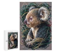 1000 PCS Rompecabezas para Adultos Koala in Green and Gold Rompecabezas para Adultos Juegos Divertidos Alivia El Estrés Desafiante De Completar 1000 PCS