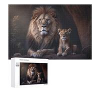1000 PCS Rompecabezas para Adultos Lion and Cub in The Wild Rompecabezas para Adultos Juguete Decoración De Pared Pero Divertido Y Humorístico Desafiante De Completar 1000 PCS