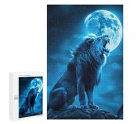 1000 PCS Rompecabezas para Adultos Lion Under A Full Moon Rompecabezas para Adultos Juguetes Antiestrés Una Obra De Arte Difícil Y Desafiante 1000 PCS