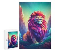 1000 PCS Rompecabezas para Adultos Lion Vector 3D in The Wild Rompecabezas para Adultos Juego Práctico Corte De Precisión Interacción Entre Padres E Hijos 1000 PCS