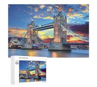 1000 PCS Rompecabezas para Adultos London Bridge Sunset Puzzle -1 Rompecabezas para Adultos Juguete Decoración De Pared Pero Divertido Y Humorístico Desafiante De Completar 1000 PCS