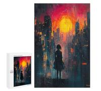 1000 PCS Rompecabezas para Adultos Lost in The City Neoexpressionist Urban Scene Rompecabezas para Adultos Juego De Ingenio Pero Divertido Y Humorístico Actividades Divertidas En Casa, 1000 PCS
