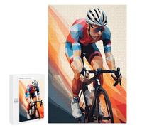 1000 PCS Rompecabezas para Adultos Low Poly Cyclist Rompecabezas para Adultos Juego De Ingenio Pero Divertido Y Humorístico Actividades Divertidas En Casa, 1000 PCS