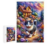 1000 PCS Rompecabezas para Adultos Magical Fantasy Cat Garden Rompecabezas para Adultos Juguetes De Bricolaje Corte De Precisión Cumpleaños Y Navidad 1000 PCS