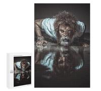 1000 PCS Rompecabezas para Adultos Man with Lion's Head in Water Juego Familiar De Rompecabezas Análisis Y Lógica Interacción Entre Padres E Hijos 1000 PCS