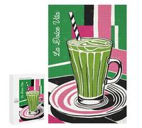 1000 PCS Rompecabezas para Adultos Matcha Latte Drink Rompecabezas para Adolescentes Mejora La Memoria Difícil Y Desafiante 1000 PCS